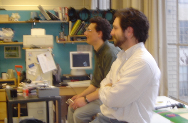 MarkosPatrick: Markos Hankin and Patrick Ragsdale in MIT physics demo lab