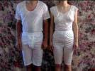 MormonUnderwear: Photo supposedly showing two Mormons wearing special underwear.