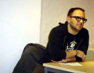 NoirCory: Cory Doctorow waiting to speak on DRM