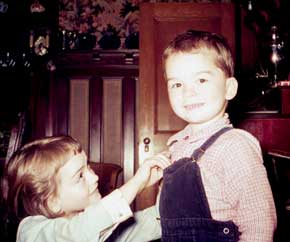 RiKim: My little sister Ri helping my little brother Kim.