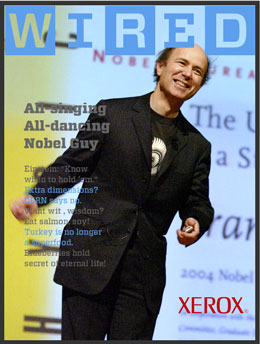 Frank Wilczek on a mock-up cover of Wired magazine