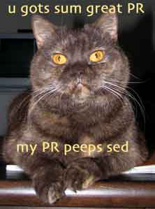 cat macro--u gots sum great PR my PR peeps sed