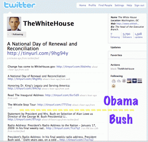 whitehousetwitter TheWhiteHouse Twitter stream, before and after