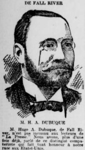Hugo Dubuque of Fall River, MA (1900 engraving)